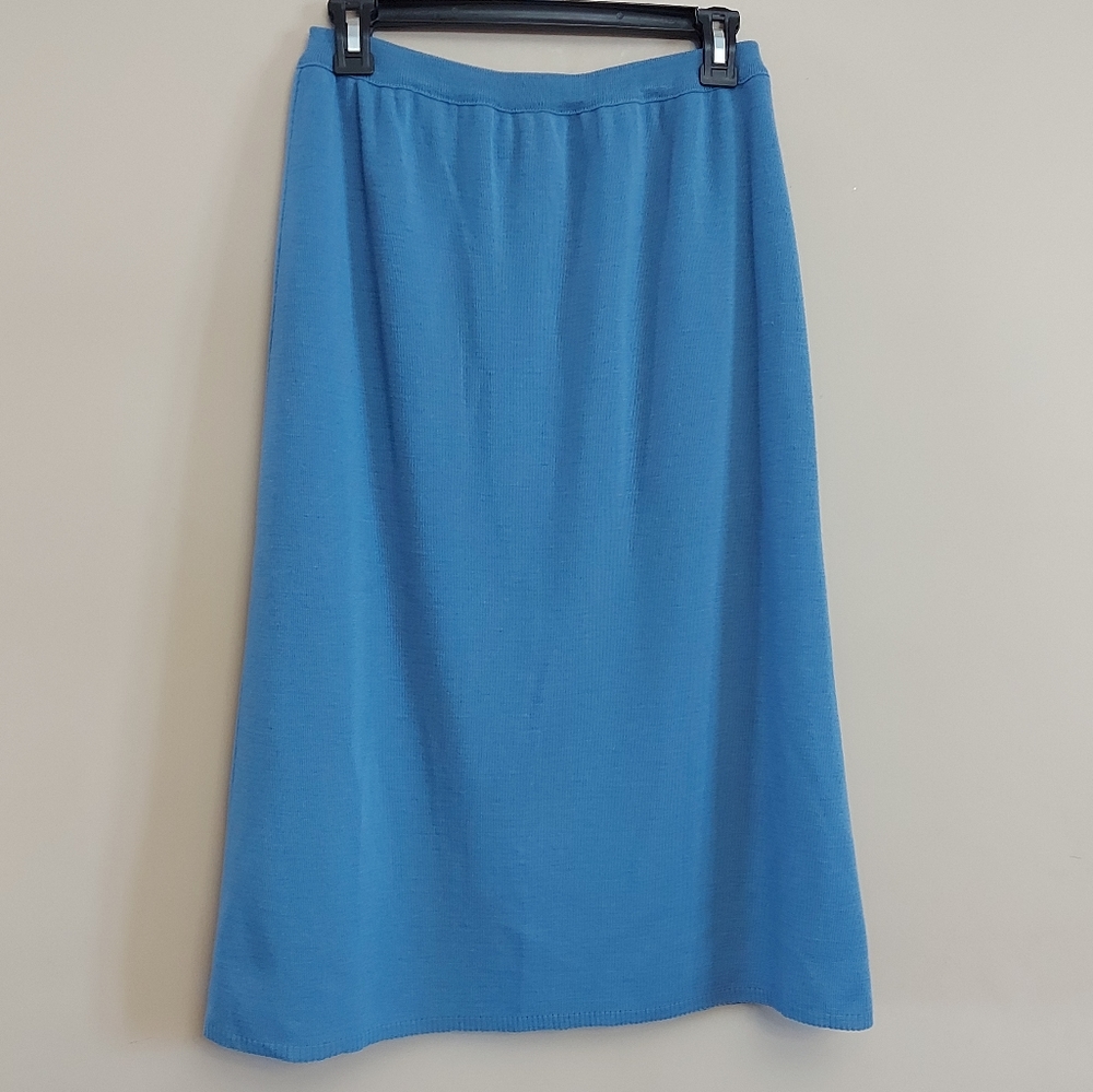 Lucia wool knit skirt with back slit Blue Size 12
